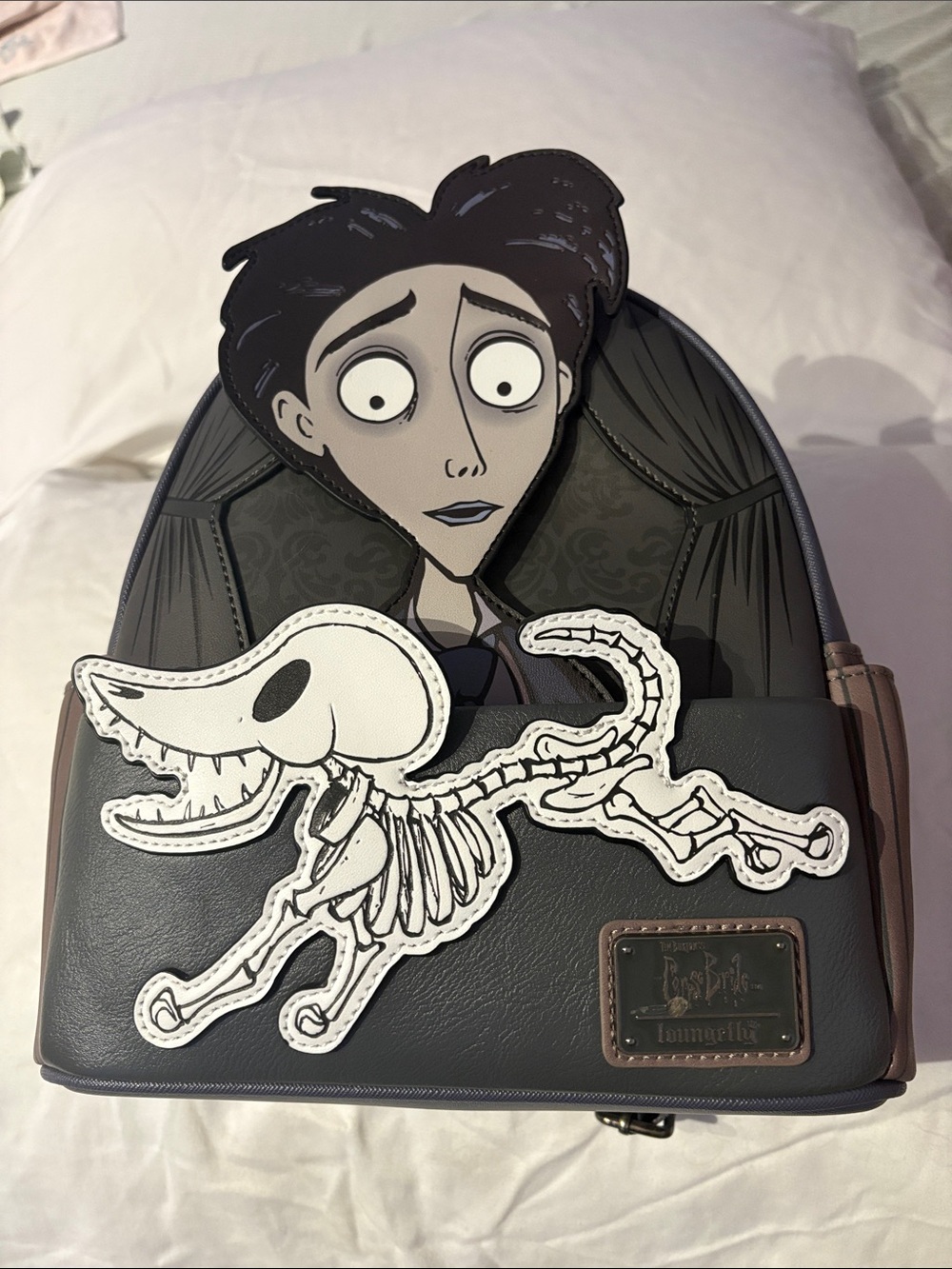 Loungefly Corpse Bride Victor & Scraps Mini Backpack - Black/Brown/White